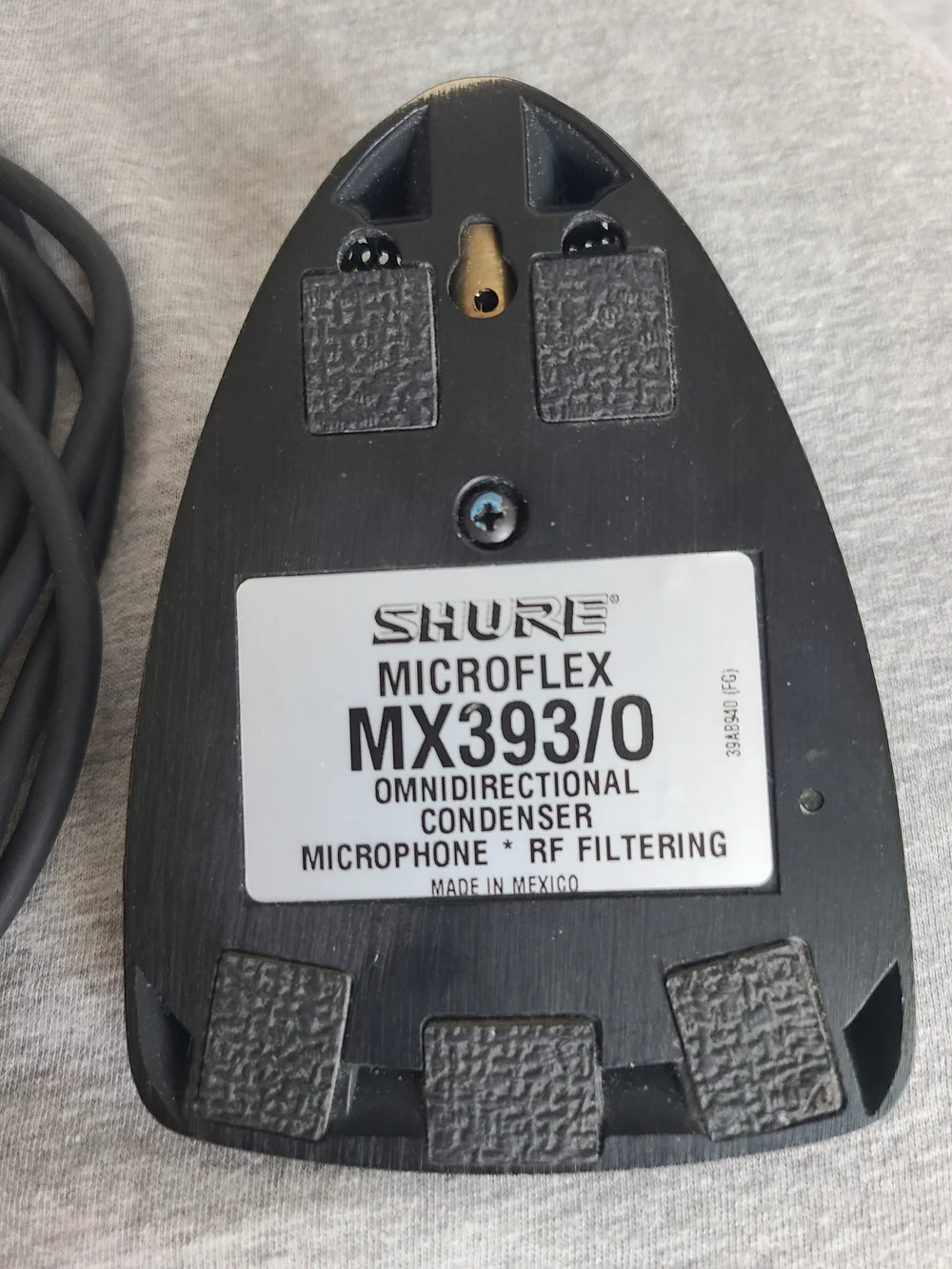 SHURE MICROFLEX MX393/0 Condenser Omnidirectional Boundary Microphone XLR cable